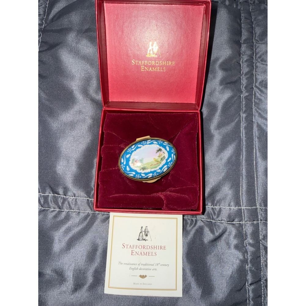 Staffordshire Enamels Trinket Box Charleston Museum Limited Edition 174/500 Blue